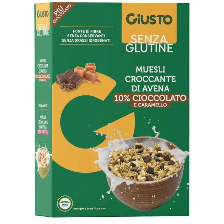 Giusto Muesli Croccante Senza Glutine Avena e Cioccolato Fondente 275g