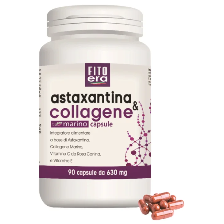 Fitoera Astaxantina & Collagene Marino Integratore Alimentare per il Supporto di Pelle e Collagene 90 Capsule Fitoera Astaxantina & Collagene Marino Integratore Alimentare per il Supporto di Pelle e Collagene 90 Capsule