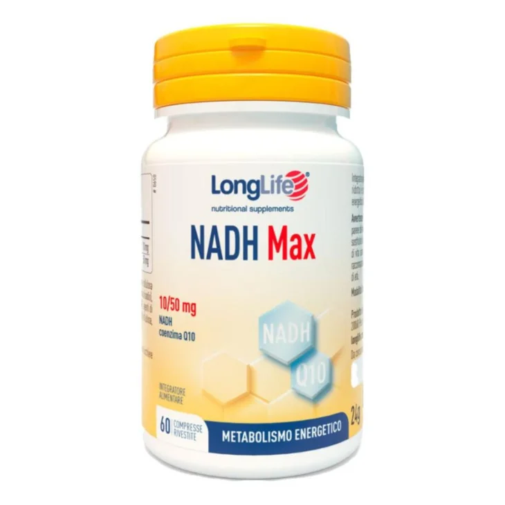 Longlife Nadh Max Integratore Energia E Metabolismo 60 Compresse Rivestite Longlife Nadh Max Integratore Energia E Metabolismo 60 Compresse Rivestite
