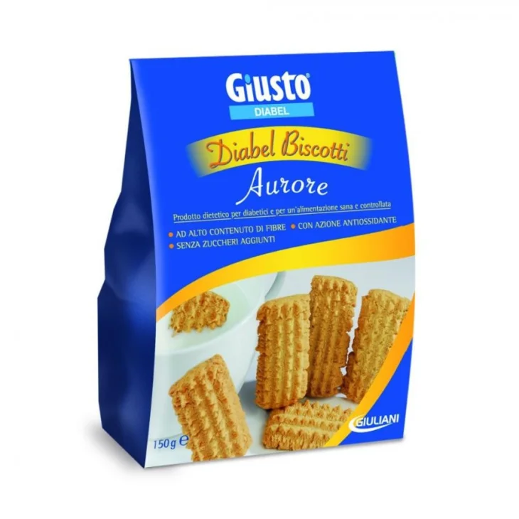 Giusto Diabel Aurore Biscotti per Diabetici Senza Zuccheri Aggiunti Ricchi Fibre 150 g