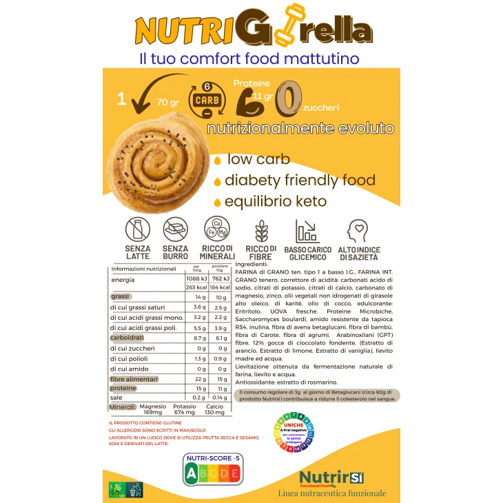 Nutrirsi Nutrigirella Biscotti Low Carb a Basso Carico Glicemico