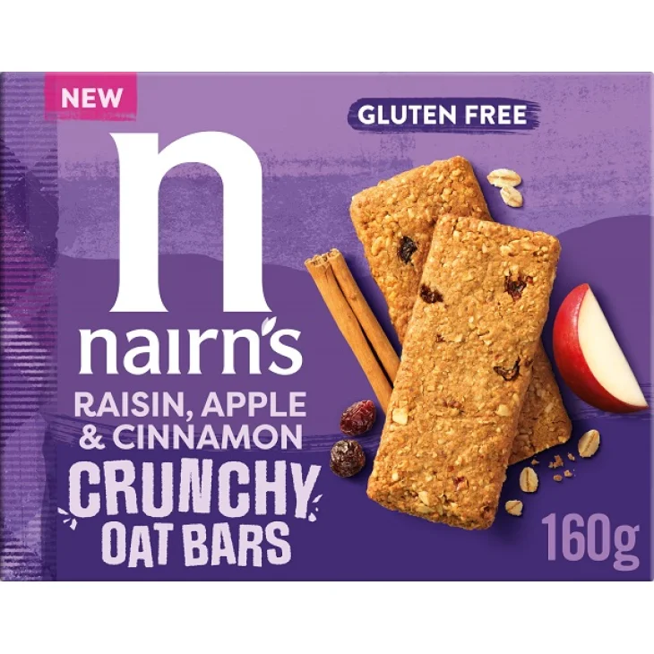 Nairn's Barretta Croccante Avena Integrale Uvetta Mela Cannella 160 g