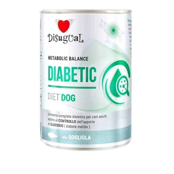 Disugual Diabetic Cibo Umido Cane Gusto Sogliola 400g