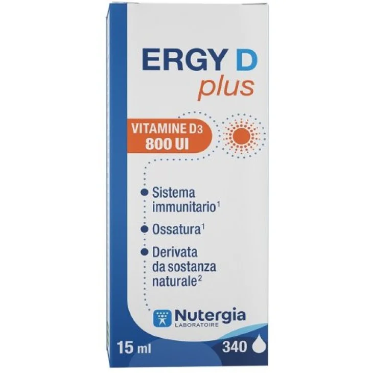 Laboratori Nutergia Ergy D Plus Integratore Vitamina D3 Per Ossa E Sistema Immunitario 15 Ml