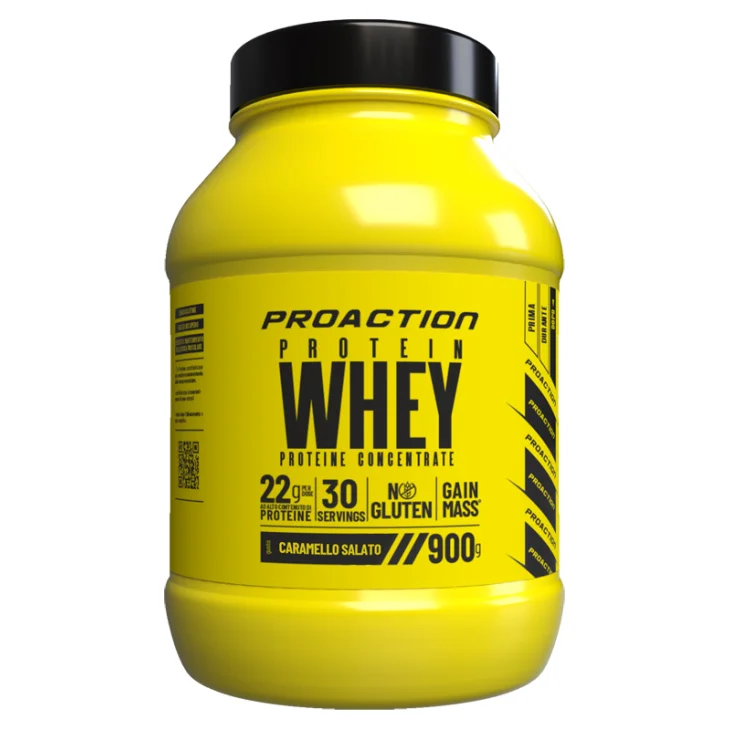 ProAction Fit Whey Protein Integratore di Proteine Gusto Caramello Salato 900 g
