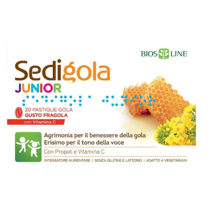 Bios Line Apix Propoli Sedigola Junior Gusto Fragola 20 Pastiglie