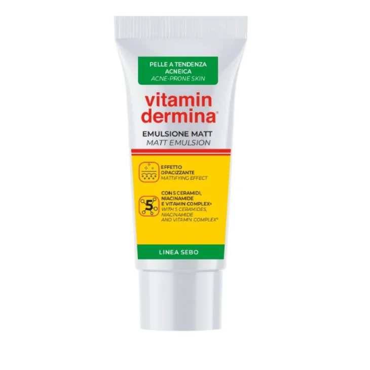 Vitamindermina Sebo Emulsione Mattino Riequilibrante per Pelli Grasse e a Tendenza Acneica 40 ml