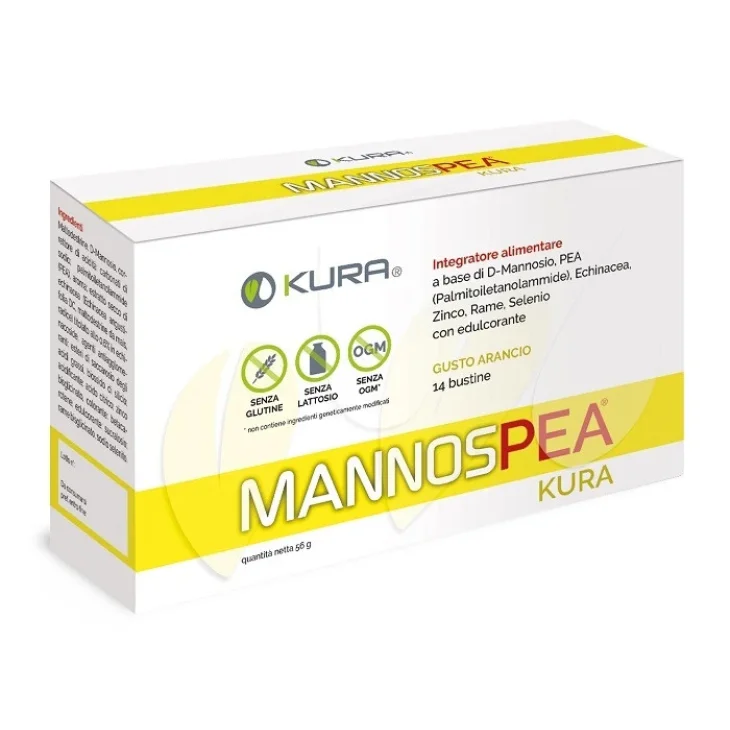 Kura Mannospea Integratore Vie Urinarie Con D-mannosio E Pea 14 Bustine