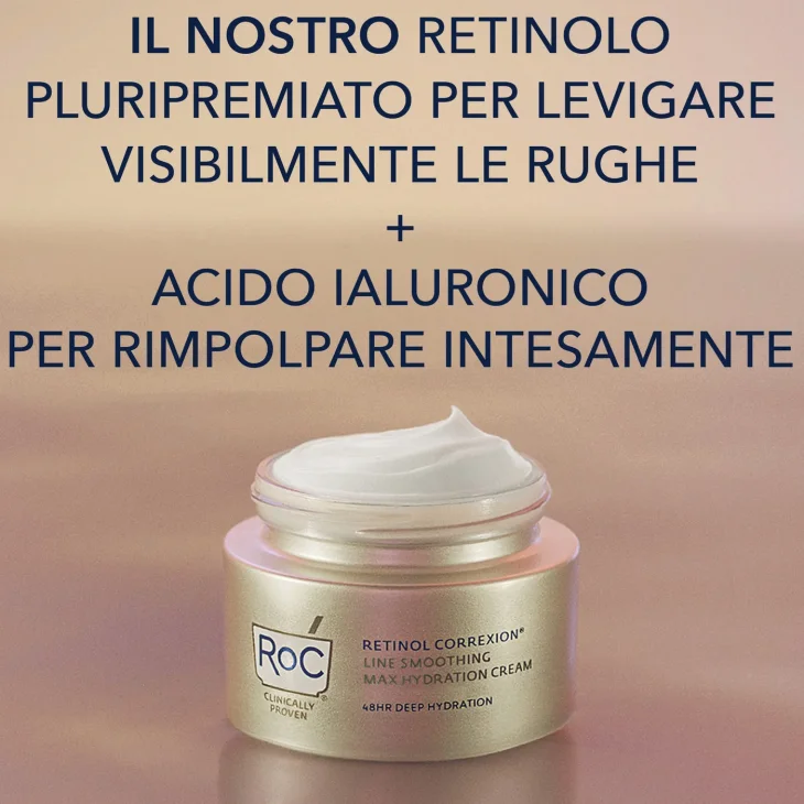 Roc Line Smoothing Retinol Correxion Max Hydration Cream Crema Idratante Antirughe 50 ml