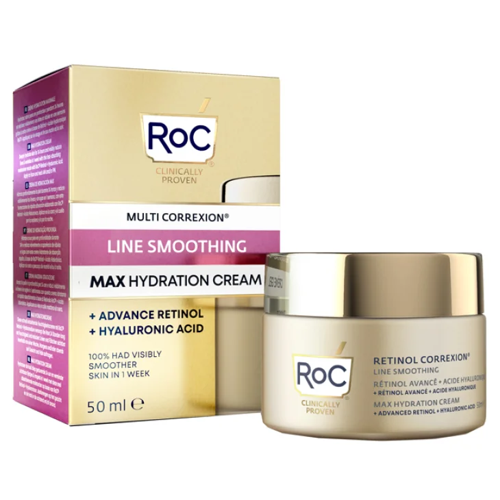 Roc Line Smoothing Retinol Correxion Max Hydration Cream Crema Idratante Antirughe 50 ml