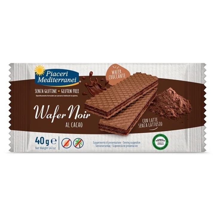 Piaceri Mediterranei Wafer Noir Cacao Monoporzione Senza Glutine 40 g