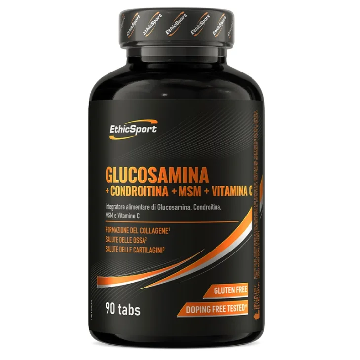 EthicSport Glucosamina + Condroitina + MSM +Vitamina C Integratore per Sportivi 90 tabs EthicSport Glucosamina + Condroitina + MSM +Vitamina C Integratore per Sportivi 90 tabs