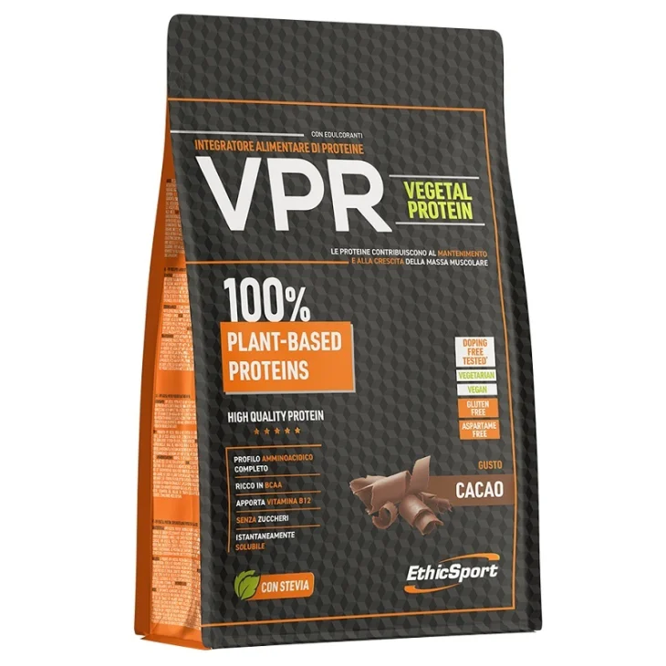 EthicSport VPR Vegetal Protein Integratore di Proteine Vegetali Gusto Cacao 500 g