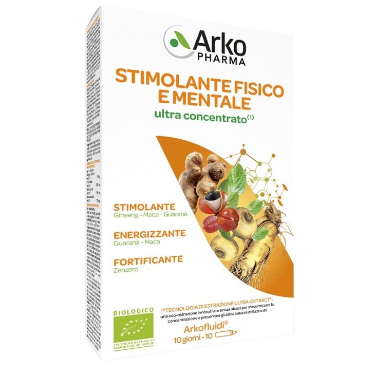 Arkofluidi Stimolante Fisico Mentale Ultraconcentrato per Energia e Concentrazione 10 Fiale da 15 ml
