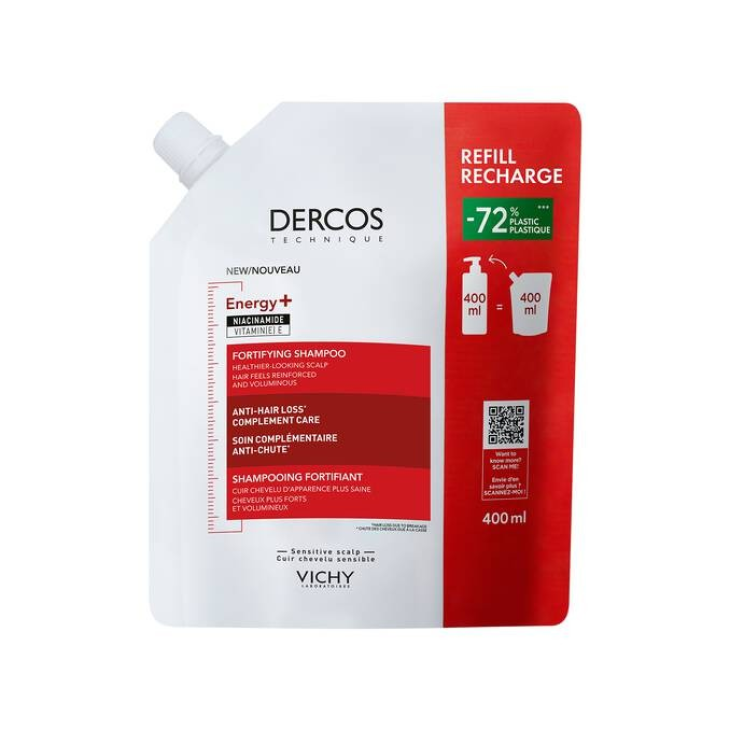 Refill Vichy Dercos Energy+ Shampoo Energizzante Anticaduta Fortificante 400 ml Ricarica