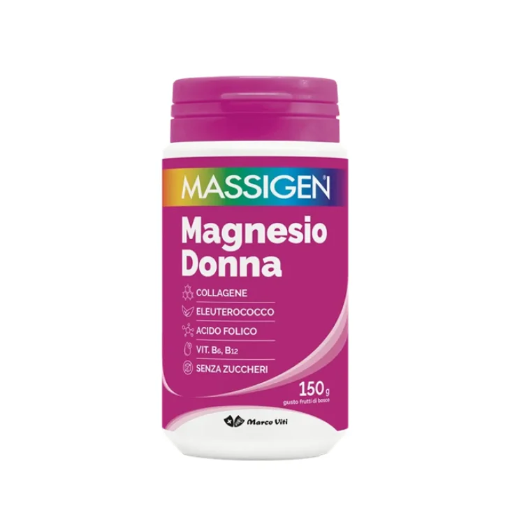 Massigen Magnesio Integratore Magnesio Collagene Donna Gusto Frutti di Bosco 150 grammi