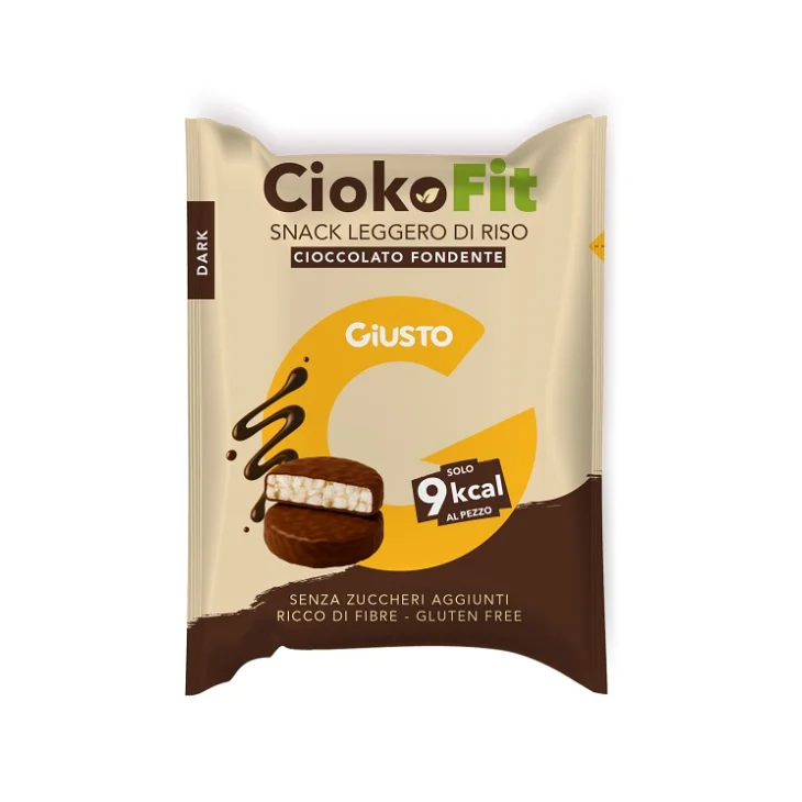 Giusto Senza Glutine ChokoFit Snack Leggero di Riso con Cioccolato Fondente 30 g