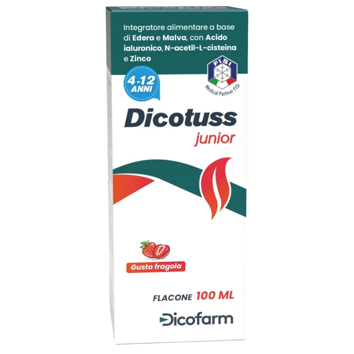 Dicofarm Dicotuss Junior Sciroppo per la Tosse Gusto Fragola 100 ml