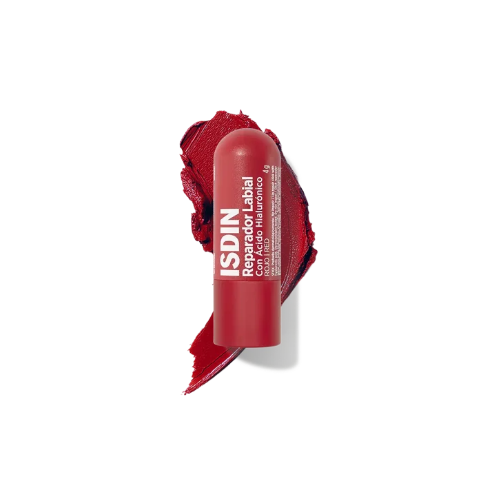 Isdin Reparador Labial Rosso Stick labbra colorato con acido ialuronico che fornisce fino a 24 ore di idratazione intensa Colore Rosso 4 grammi