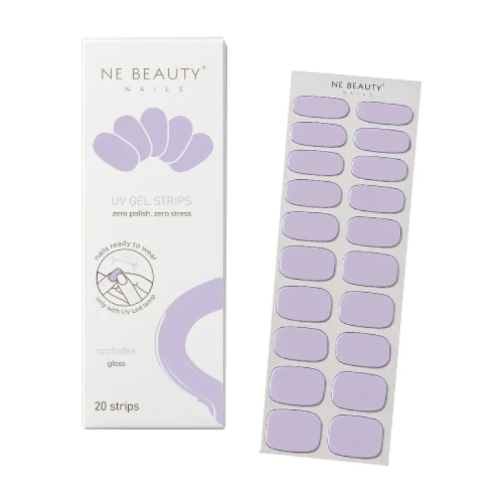 Ne Beauty Orchidea UV Gel Strips per Manicure Professionale 20 Strisce in Gel