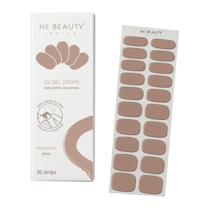 Ne Beauty Macaroon UV Gel Strips per Manicure Professionale 20 Strisce in Gel
