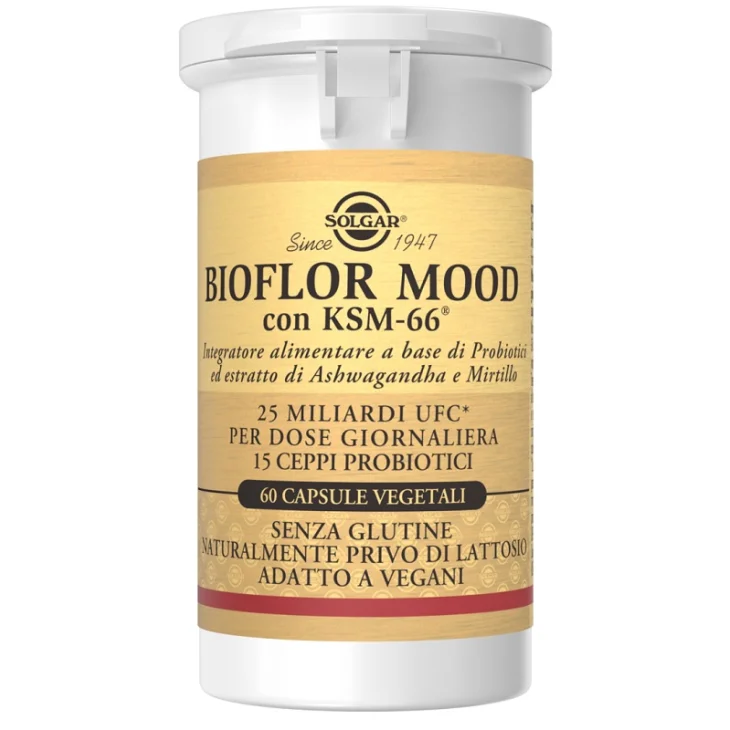 Solgar Bioflor Mood Integratore per Intestino e Benessere Mentale 60 capsule