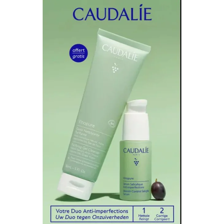 Caudalie Vinopure Cofanetto 2026 Siero Salicylique Anti-Imperfezioni 30 ml + Purifying Gel Cleanser 150 ml
