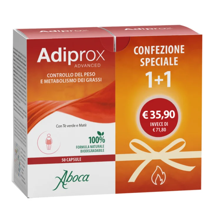 Aboca Adiprox Advanced Integatore per il Controllo del Peso 1+1 Confezione Speciale 100 capsule Aboca Adiprox Advanced Integatore per il Controllo del Peso 1+1 Confezione Speciale 100 capsule