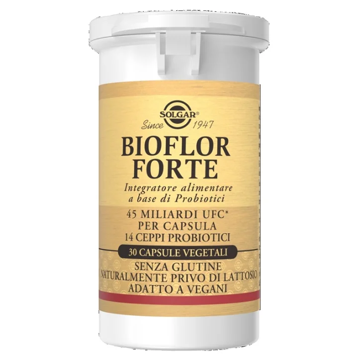 Solgar Bioflor Forte Integratore Probiotico per il Benessere Intestinale 30 Capsule Vegetali
