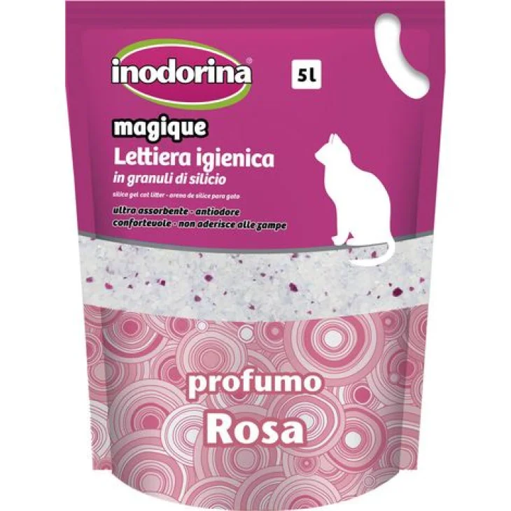 Inodorina Magique Lettiera Igienica Antiodorante Profumazione Rosa 5 Litri