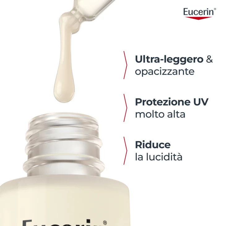 Eucerin Sun Face Oil Control Daily UV Serum SPF 50+ Protezione Viso per Pelle Grassa 30 ml