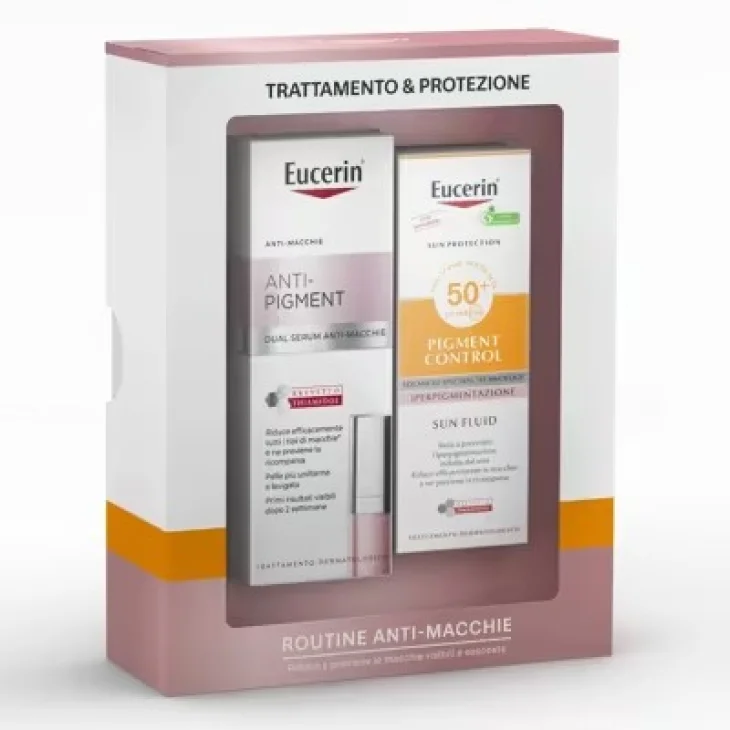 Eucerin Sun Cofanetto Routine Anti-Macchie Con Siero Anti-Pigment 30 ml + Protezione Solare Pigment Control SPF 50+ 50 ml