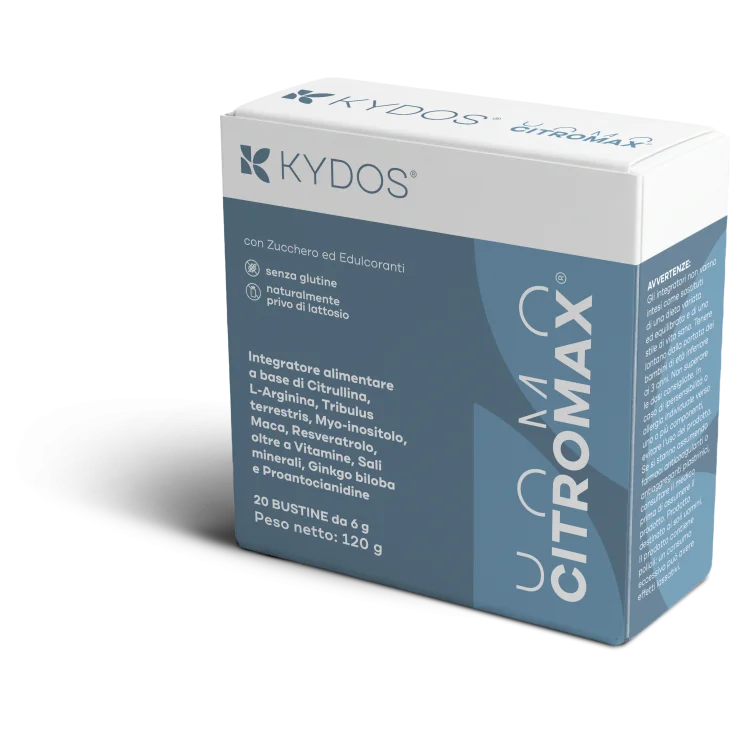 Kydos Citromax Uomo Integratore Naturale che supporta la vasodilatazione per una risposta erettile pi&ugrave; solida e rapida 20 bustine