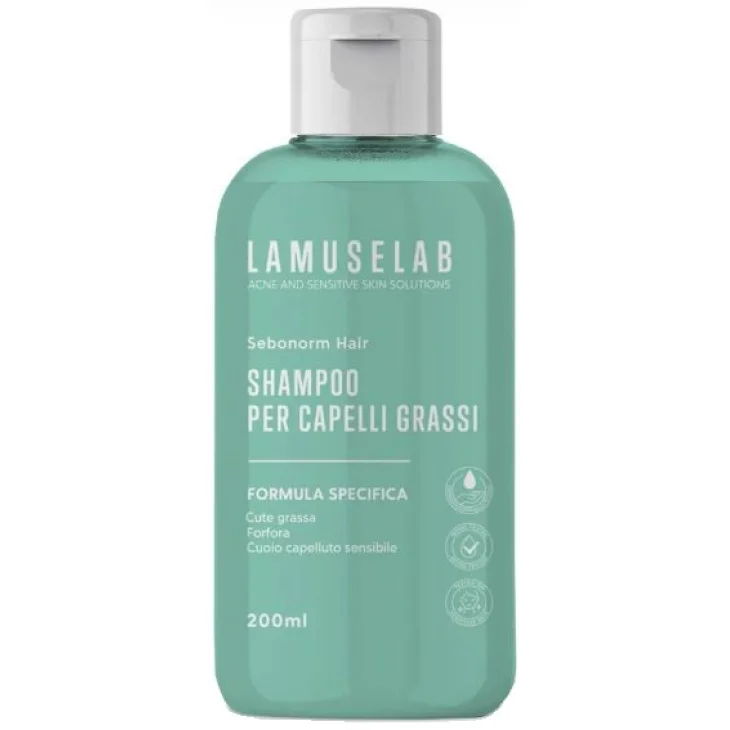 Lamuselab Sebonorm Hair Shampoo per Capelli Grassi e Forfora 200 ml