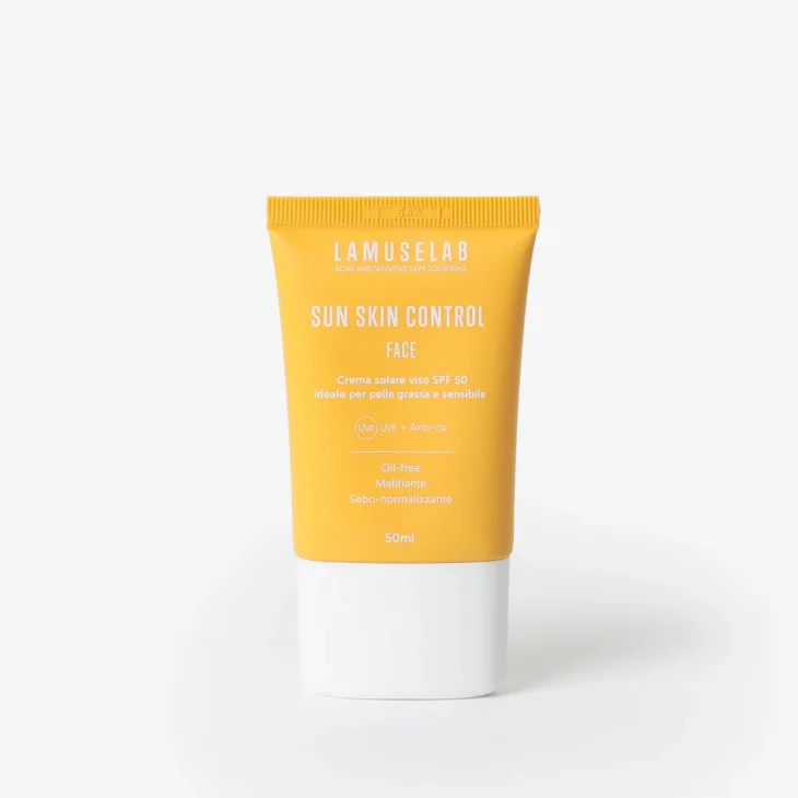 Lamuselab Sun Skin Control Crema Solare Viso per Pelle Mista/Grassa e Sensibile 50 ml