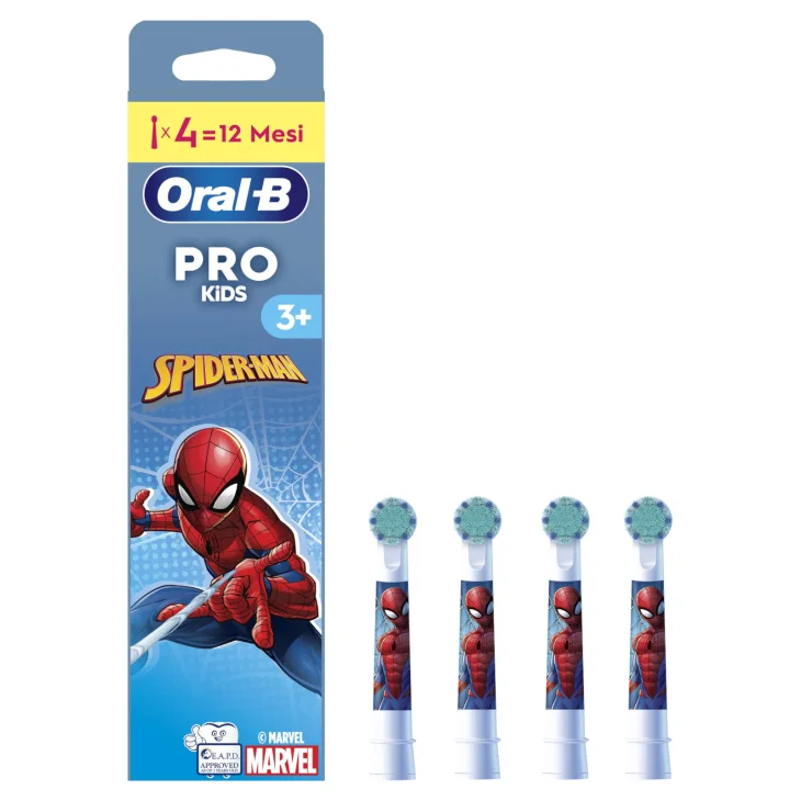 Oral B Refill Spiderman Testine Di Ricambio Per Spazzolino Elettrico Kids 3 Pezzi
