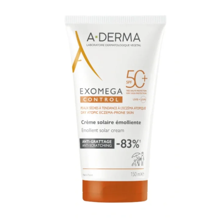 A-Derma Exomega Control Crema Solare SPF50+ Pelle Secca a Tendenza Atopica 150 ml