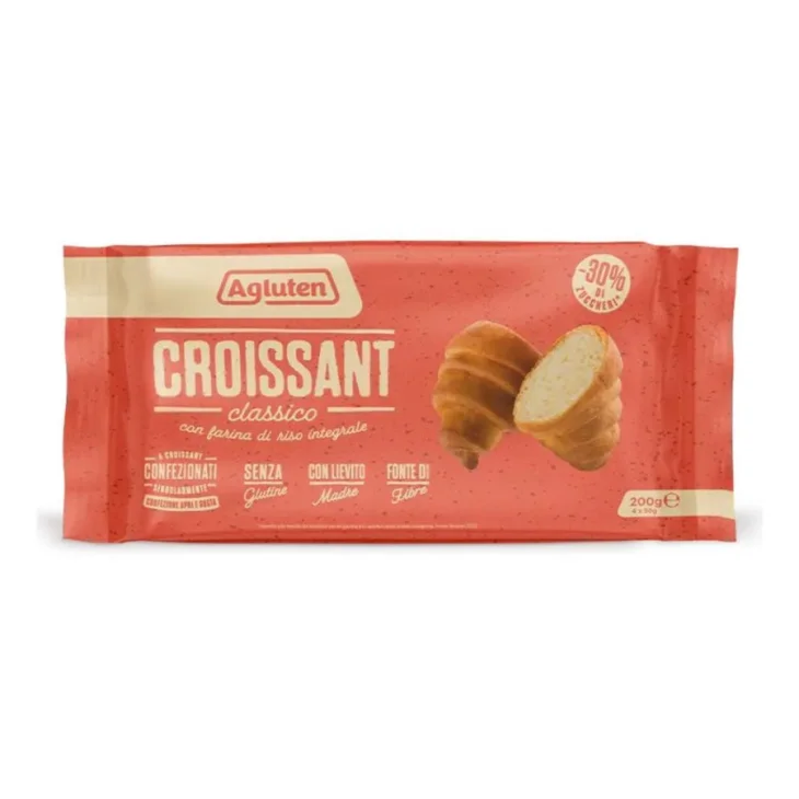 Agluten Croissant Classici Senza Glutine e Lattosio 4 Pezzi Da 50 G