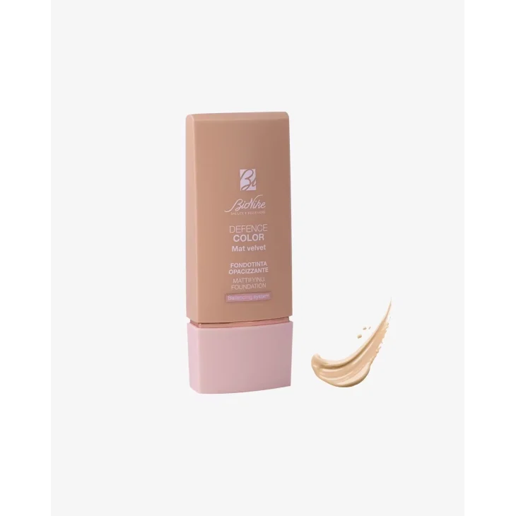 Bionike Defence Color Mat Velvet Fondotinta Opacizzante 01 Ivory per Pelle Mista o Grassa 30 ml