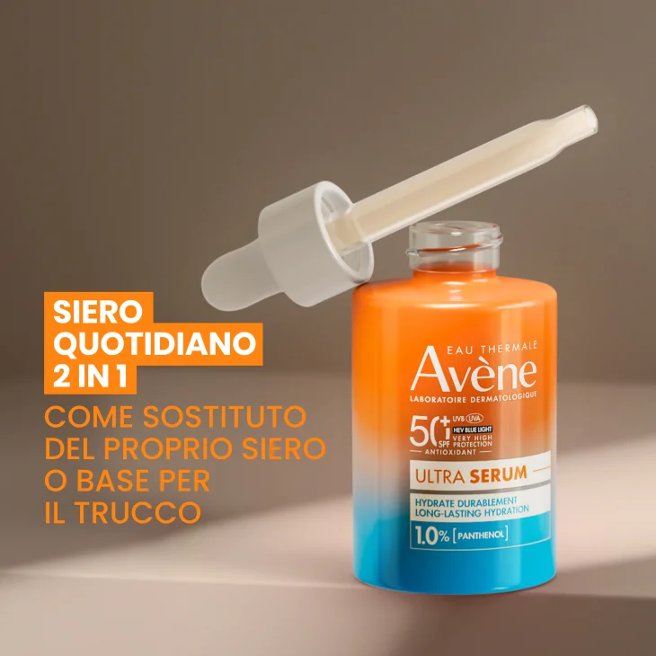 Eau Thermale Av&egrave;ne Ultra Siero SPF50+, Protezione solare viso molto alta,  Idratazione a lungo, 30ml