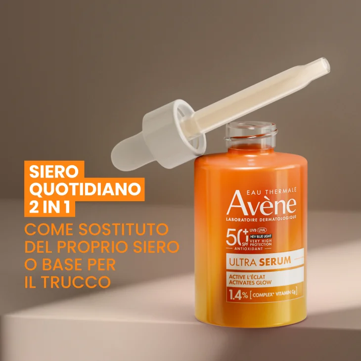 Eau Thermale Avène Ultra Siero SPF50+, Attiva la luminosità, Protezione solare viso molto alta, 30ml Eau Thermale Avène Ultra Siero SPF50+, Attiva la luminosità, Protezione solare viso molto alta, 30ml