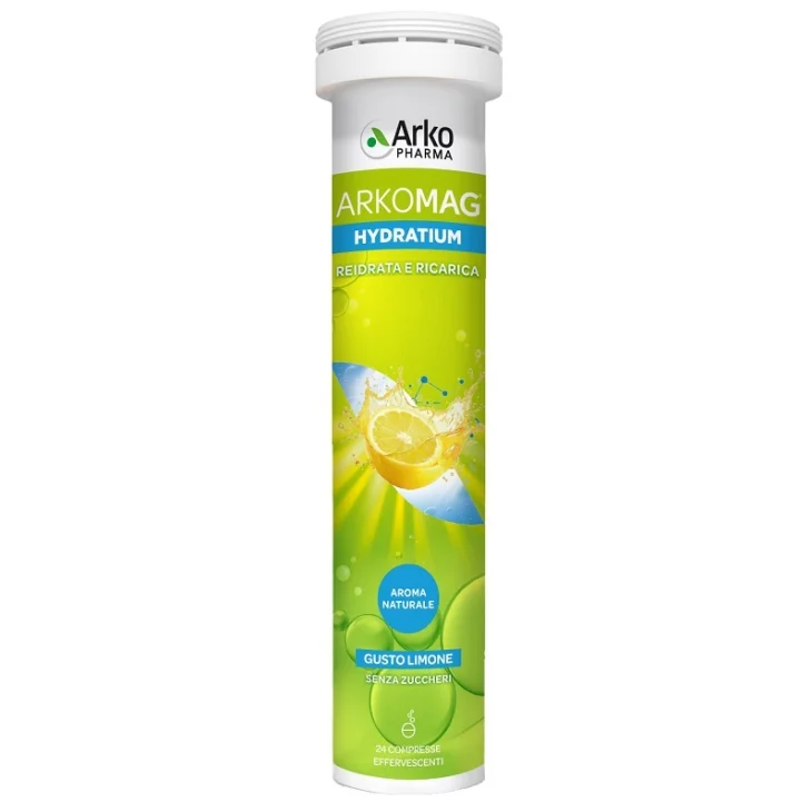 Arkopharma Arkomag Hydratium Reidrata e Ricarica Gusto Limone 24 compresse effervescenti Arkopharma Arkomag Hydratium Reidrata e Ricarica Gusto Limone 24 compresse effervescenti