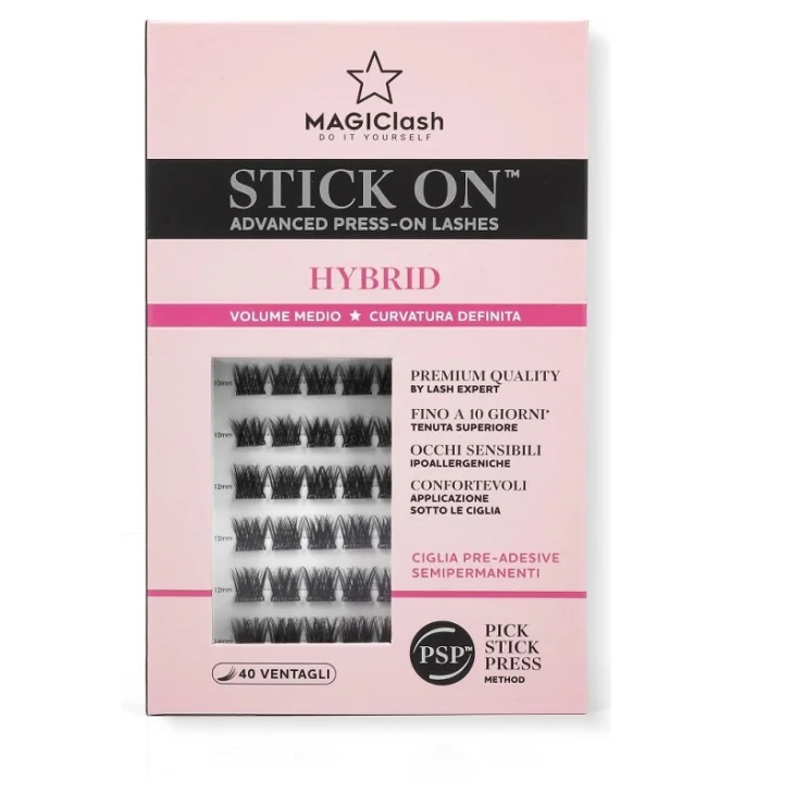 Magiclash Kit Stick-on Hybrid Ciglia Pre-Adesive per Sguardo Intenso 40 pezzi