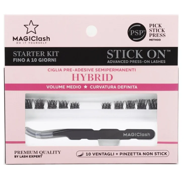 Magiclash Starter Kit Hybrid Ciglia Pre-Adesive Effetto Naturale 10 ventagli + pinzetta Magiclash Starter Kit Hybrid Ciglia Pre-Adesive Effetto Naturale 10 ventagli + pinzetta