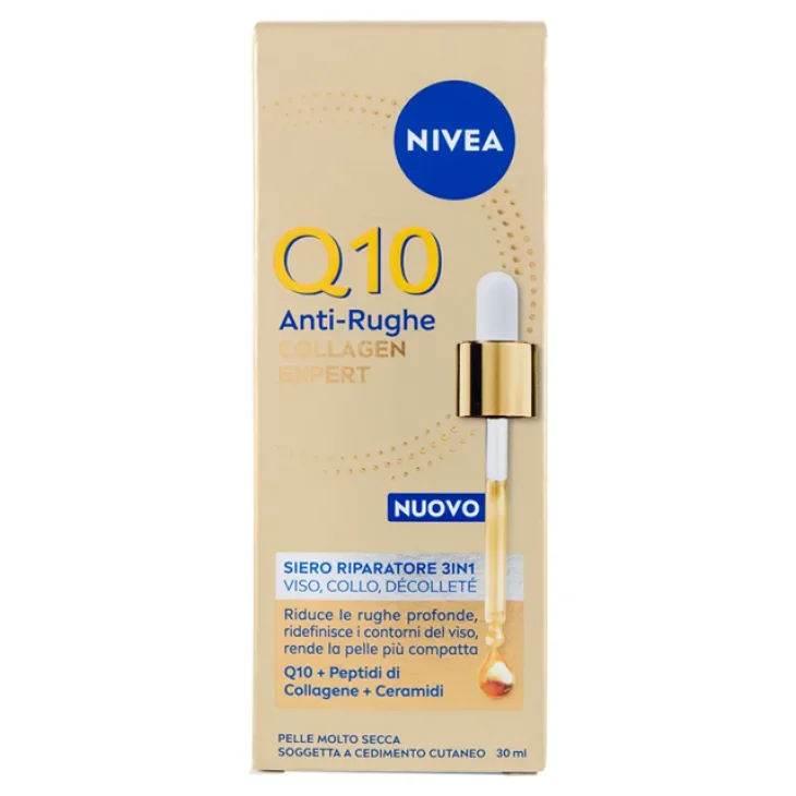 Nivea Q10 Siero Riparatore 3in1 Collagen Expert Viso, Collo, Décolleté 30 ml Nivea Q10 Siero Riparatore 3in1 Collagen Expert Viso, Collo, Décolleté 30 ml