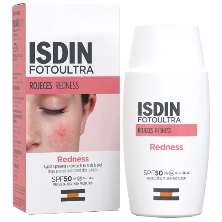 Isdin Fotoultra Redness Crema Solare SPF50 per Pelli Sensibili con Rossori 50 ml