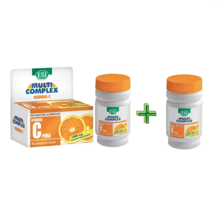 ESI Vitamina C Pura 1000mg Retard Integratore di Vitamina C 30+30 Compresse ESI Vitamina C Pura 1000mg Retard Integratore di Vitamina C 30+30 Compresse