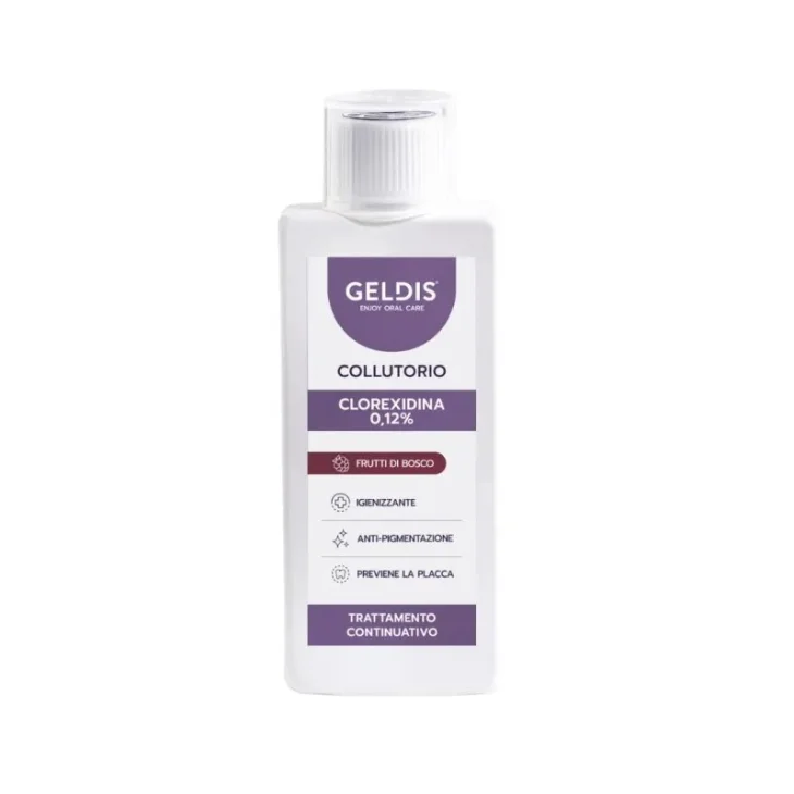 Geldis Collutorio con Clorexidina 0,12% Gusto Frutti di Bosco 200 ml