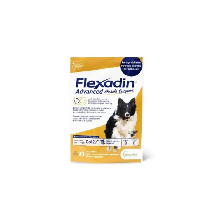 Vetoquinol Flexadin Advanced Muscle Support Integratore Muscolare E Articolare Per Cani 30 Tavolette