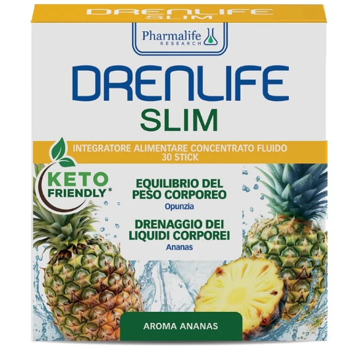 Pharmalife Research Drenlife Slim Integratore Drenante a Base di Ananas 30 Stick